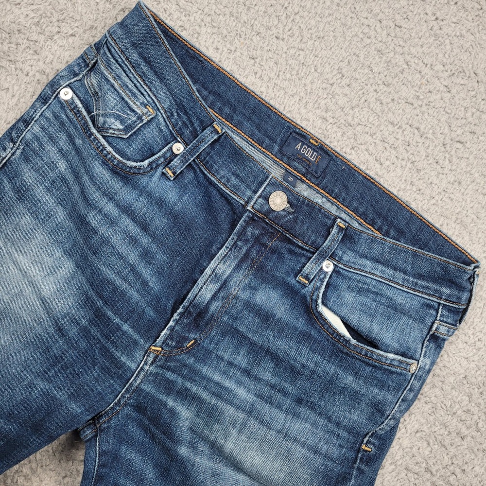 AGOLDE Denim Jeans Womens Size 30 Distressed Ripped Knee Blue Wash - Picture 1 of 12